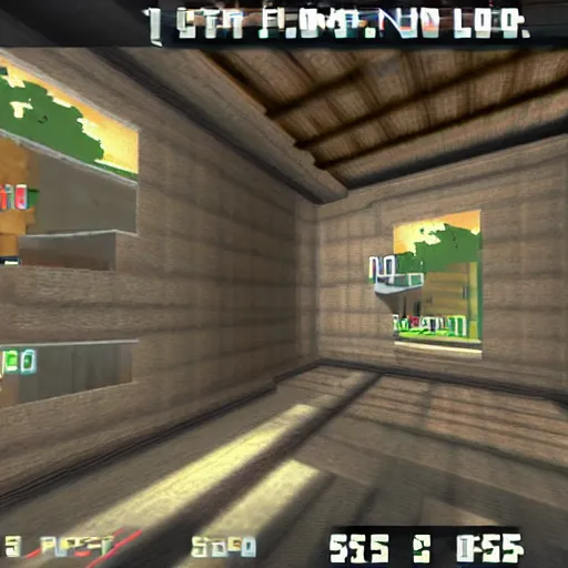 Prompt: First person shooter, house level, n64 screenshot