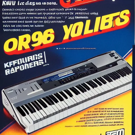 Prompt: casio keyboard 8 0 s commercial grade, professional magazine ad