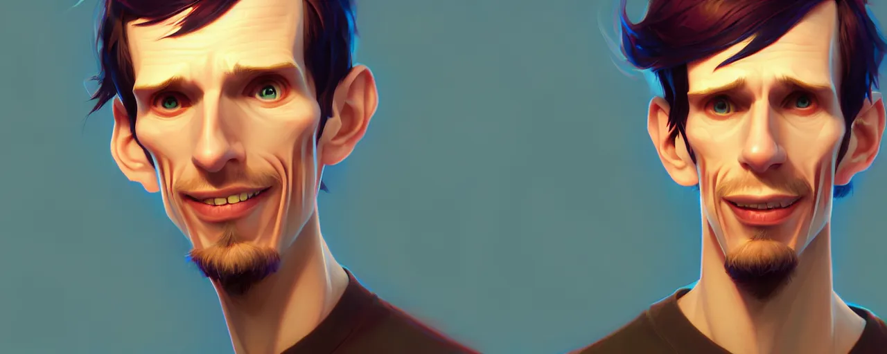 Prompt: portrait of Skinny Pete tepainting concept Blizzard pixar maya engine on stylized background splash comics global illumination lighting artstation lois van baarle, ilya kuvshinov, rossdraws