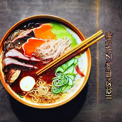 Image similar to league of legends style ramen. photography. food photoshoot. advertisment photography. 4 k. realistic.