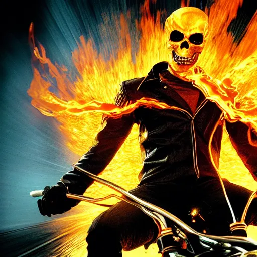 Prompt: Ghost rider In The Matrix 4K quality photorealism