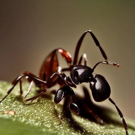 Image similar to a macrophoto portrait of an ant