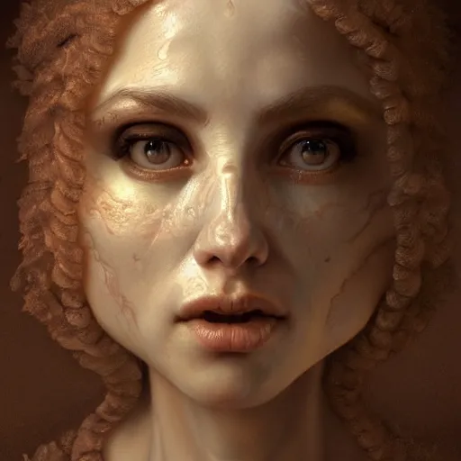 Image similar to horrifying baroque humanoid interface, 8 k, highly detailed, realistic, refined, bautiful, fine art photography, hyper realistic, in the style of greg rutkowski, by artgerm, by gustave dore, by marco turini, photorealistic, elegant, sharp focus, majestic, award winning picture, intricate, artstation,