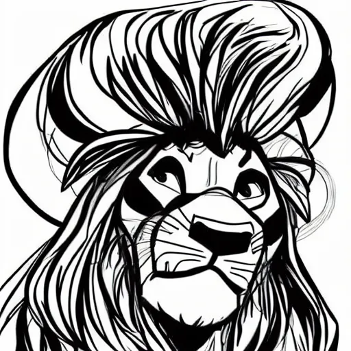 Image similar to Simba the lion king Disney sketch
