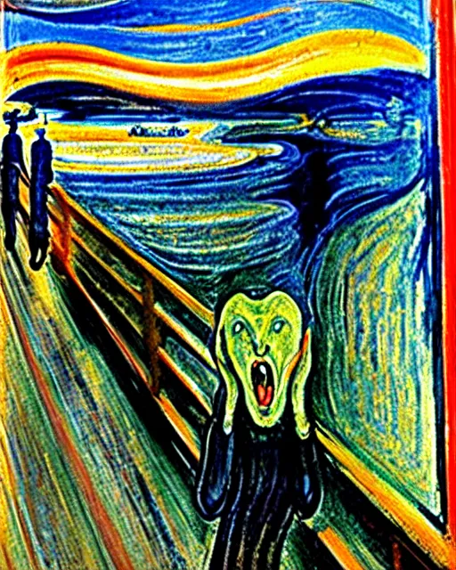 Image similar to The screaming fox, by Edvard Munch, The Scream