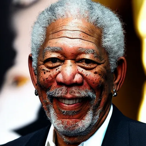 Image similar to morgan freeman smiling at the camera, trypophobia