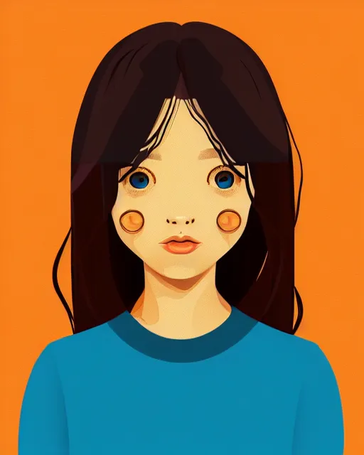 Image similar to girl artwork by cabu, golden hour, illustration, highly detailed, simple, smooth and clean vector curves, no jagged lines, vector art, smooth, artstation