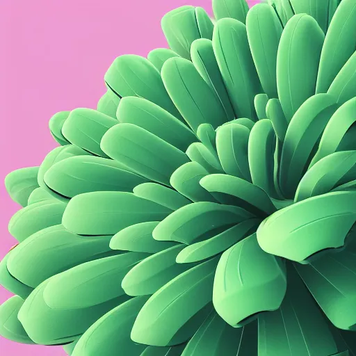 Prompt: A pastel colored green flower. black background.Motion design. Motion graphics. Hyper detailed. Hyper realism. unreal artstation.