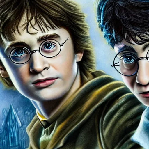 Prompt: a detailed portait of harry potter