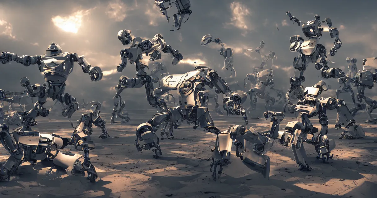 Prompt: robot fight, drama, high quality, vray, cg, crazy, space