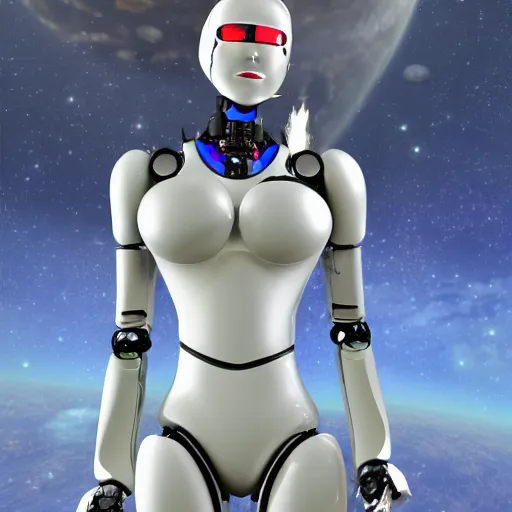 Image similar to robot space hooker, realistic