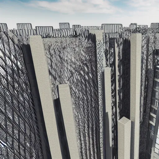 Prompt: modern buildings made out of bones, photorealistic 4 k image, landscape picture