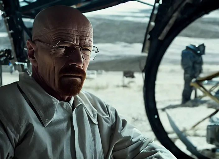 Image similar to film still of Walter White as Cooper in Interstellar, 4k