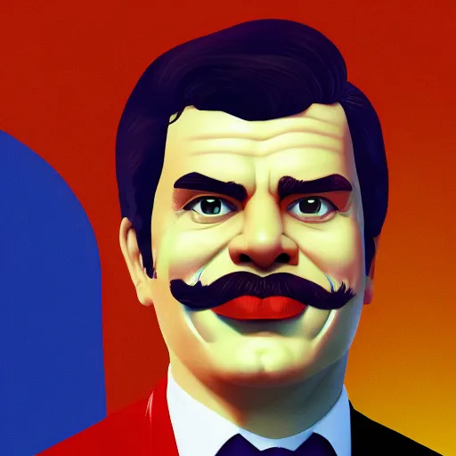 Prompt: Portrait of Pedro Sanchez, prime minister of Spain, as Ronald McDonald, mattepainting concept Blizzard pixar maya engine on stylized background splash comics global illumination lighting artstation lois van baarle, ilya kuvshinov, rossdraws