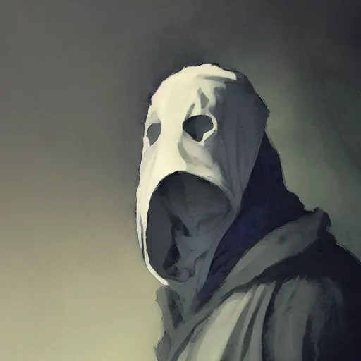 Image similar to a color pencil sketch of a mysterious plague doctor with a white mask wearing a blue wisards robe, concept art, by greg rutkowski and makato shinkai, by melmoth zdzislaw belsinki craig mullins yoji shinkawa, black light, semi - realistic render, pencil, paint smears, realistic manga, dramatic lighting, d & d design