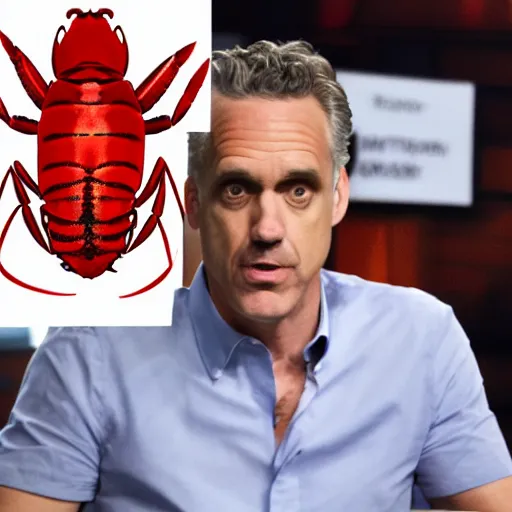 Prompt: jordan peterson with the body of a lobster