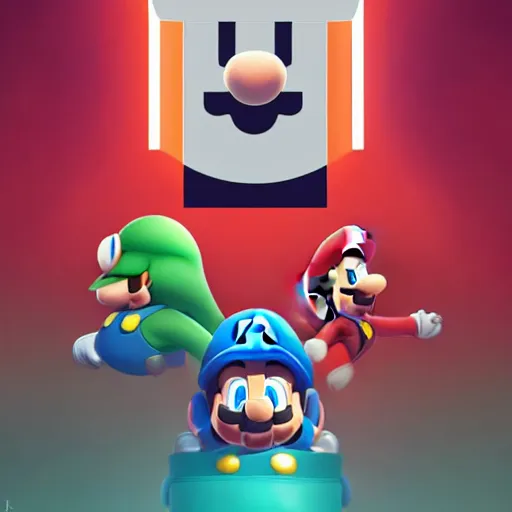 Image similar to face icon stylized minimalist super mario bros., loftis, cory behance hd by jesper ejsing, by rhads, makoto shinkai and lois van baarle, ilya kuvshinov, rossdraws global illumination