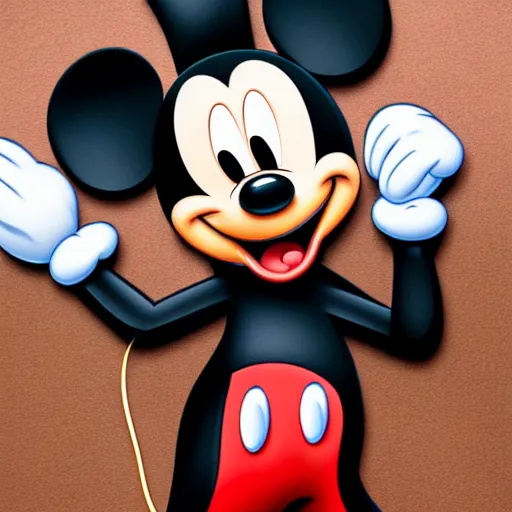 Image similar to mickey mouse possessed by a horrific demon, terror, scary, unsettling, high quality, high resolution