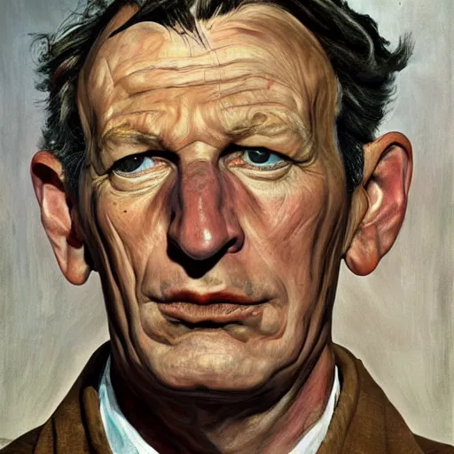 Prompt: high quality high detail painting by lucian freud, hd, portrait of batman