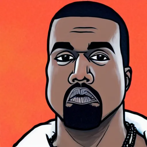 Image similar to kanye west drawn in the style of jojo's bizarre adventure