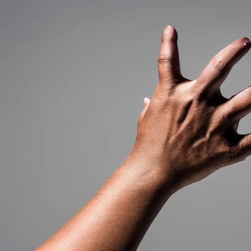 Prompt: human hand, five fingers, detailed, XF IQ4, f/1.4, ISO 200, 1/160s, 8K, RAW, unedited, symmetrical balance, in-frame, sharpened