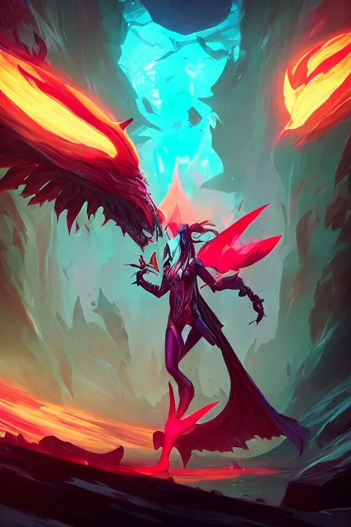 Prompt: aatrox league of legends wild rift hero champions arcane magic digital painting bioluminance alena aenami artworks in 4 k design by lois van baarle by sung choi by john kirby artgerm and greg rutkowski and magali villeneuve mage fighter assassin