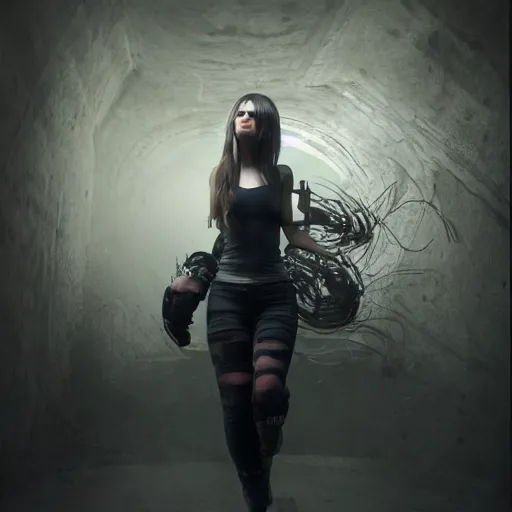 Image similar to full body pose, hyperrealistic photograph of a scene girl, dim volumetric lighting, 8 k, octane beautifully detailed render, extremely hyper detailed, intricate, epic composition, cinematic lighting, masterpiece, trending on artstation, very very detailed, stunning, hdr, smooth, sharp focus, high resolution, award, winning photo, dslr, 5 0 mm
