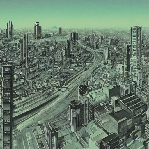 Prompt: 1 9 7 0's tokyo, matte painting, trending on artstation