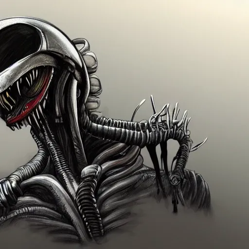 Prompt: a sketch of a xenomorph, artstation hall of fame gallery, editors choice, #1 digital painting of all time, most beautiful image ever created, emotionally evocative, greatest art ever made, lifetime achievement magnum opus masterpiece, the most amazing breathtaking image with the deepest message ever painted, a thing of beauty beyond imagination or words, 4k, highly detailed, cinematic lighting