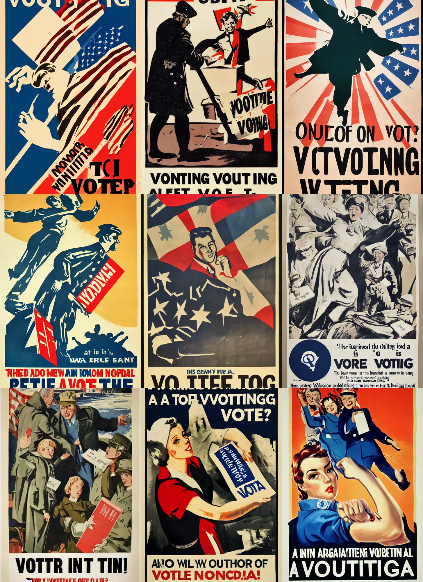 Prompt: a propaganda poster about the importance of voting