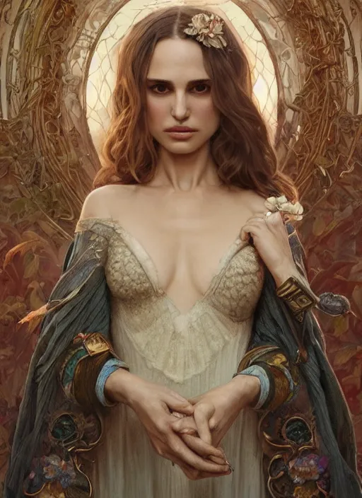 Prompt: music video screenshot of natalie portman, unreal, fantasy, intricate, elegant, dramatic, highly detailed, photorealistic, digital painting, painterly, artstation, concept art, smooth, sharp focus, art by John Collier and Krenz Cushart and Artem Demura and Alphonse Mucha and Albert Aublet