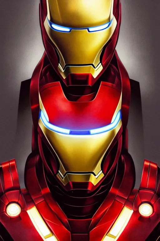 Image similar to elon musk in iron man suit smiling, marvel character, realistic portrait, symmetrical, highly detailed, digital painting, artstation, concept art, smooth, sharp focus, illustration, cinematic lighting, art by artgerm and greg rutkowski and alphonse mucha