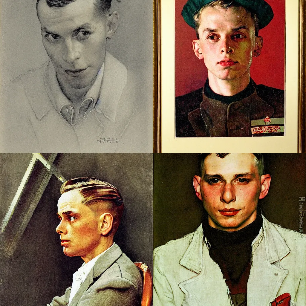 Prompt: portrait of kurt godel, by norman rockwell