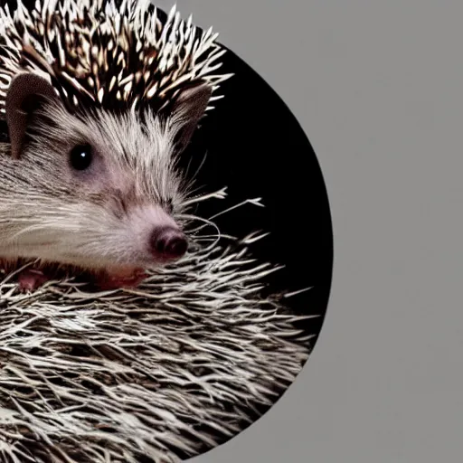 Prompt: high quality photo of hedgehog in astronaut suit on the Moon