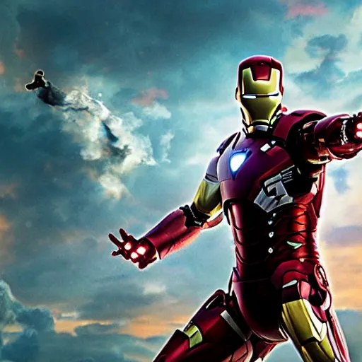 Prompt: film still of Samuel L Jackson as Iron Man, in new Avengers film