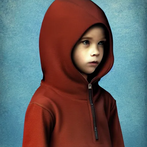 Image similar to small human in hood, fantasy digital art