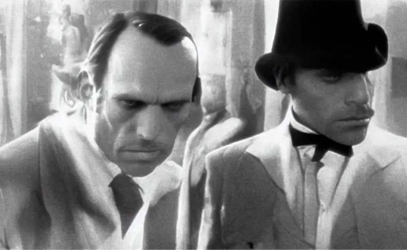 Prompt: a still from the conformist ( 1 9 7 0 ), sharp, very detailed, great quality,