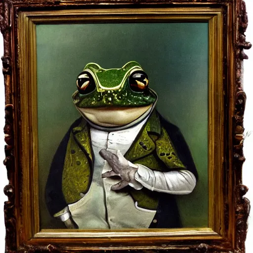 Prompt: a connoisseur of amphibians victorian professor painting
