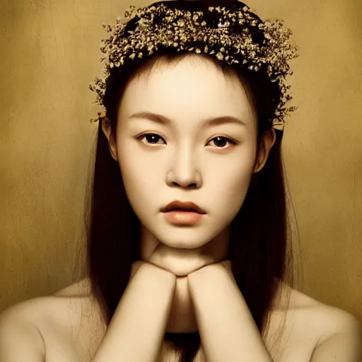 Prompt: a beautiful portrait by jingna zhang