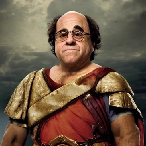 Prompt: portrait of danny devito as a roman officer in the punic wars