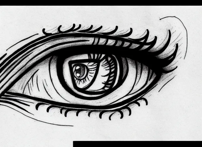 Image similar to tattoo design of an anxious womans eyes drawn by junji ito, simplistic junji ito lineart black and white