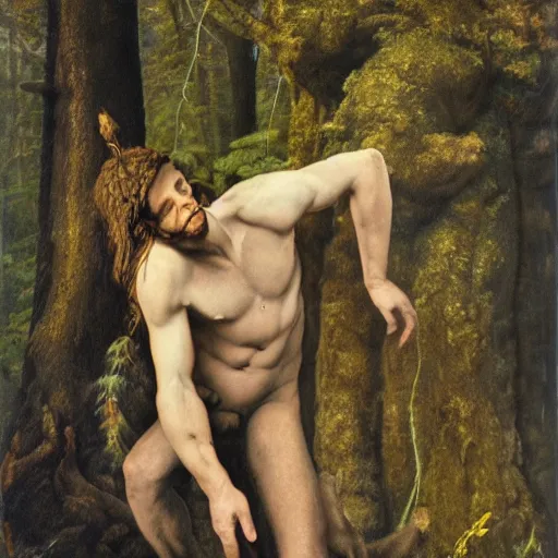 Prompt: satyr in forest