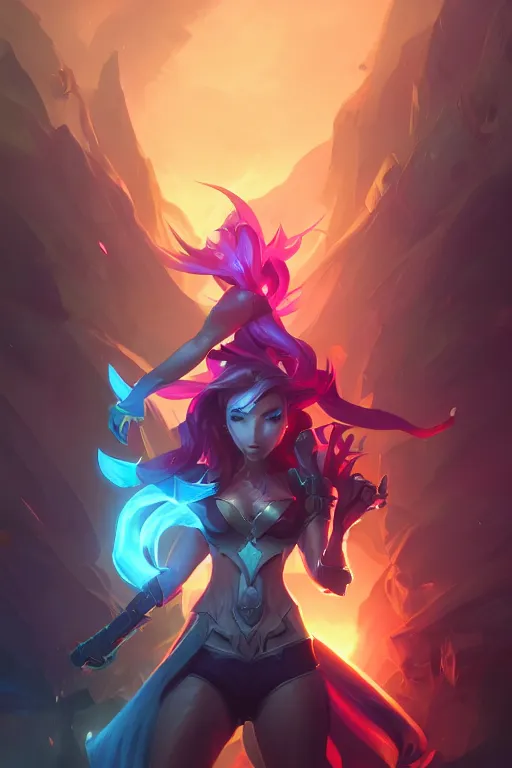 Prompt: miss fortune league of legends wild rift hero champions arcane fantasy digital painting bioluminance alena aenami artworks in 4 k design by lois van baarle by sung choi by john kirby artgerm and greg rutkowski and magali villeneuve tank support marksman mage fighter assassin,