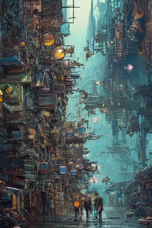 Prompt: a gross nerd is happy and excited to be standing in the street of an intricate detailed postapocalyptic city james gurney, dan luvisi, Petros Afshar, tim hildebrandt, liam wong, Mark Riddick, thomas kinkade, ernst haeckel, dan mumford, trending on artstation, josephine wall, WLOP, cgsociety by Gediminas Pranckevicius, trending on cgsociety and DeviantArt