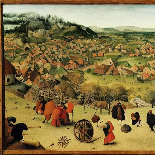 Image similar to A beautiful illustration. Wind snapped at me, warm and fragrant. The atmosphere was thick with pollen and micro-organisms, goading my body’s ancient defences. by Pieter Bruegel the Elder a e s t h e t i c