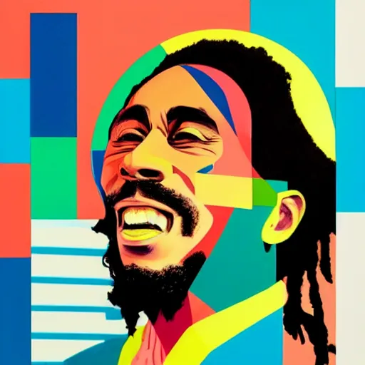 Image similar to Bob Marley profile picture by Sachin Teng, asymmetrical, Organic Painting , Matte Painting, geometric shapes, hard edges, graffiti, street art:2 by Sachin Teng:4