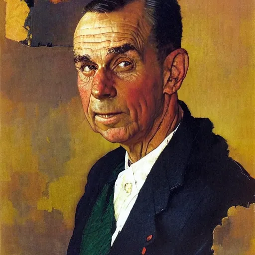 Prompt: a portrait by norman rockwell