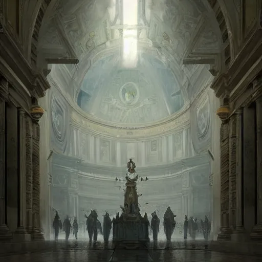 Image similar to Paint the Secrets inside the Vatican,Greg rutkowski, Trending artstation, cinematográfica, digital Art