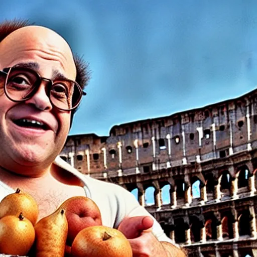 Image similar to danny devito as a potato in the colosseum, danny devipotato, danny devitotato, photo