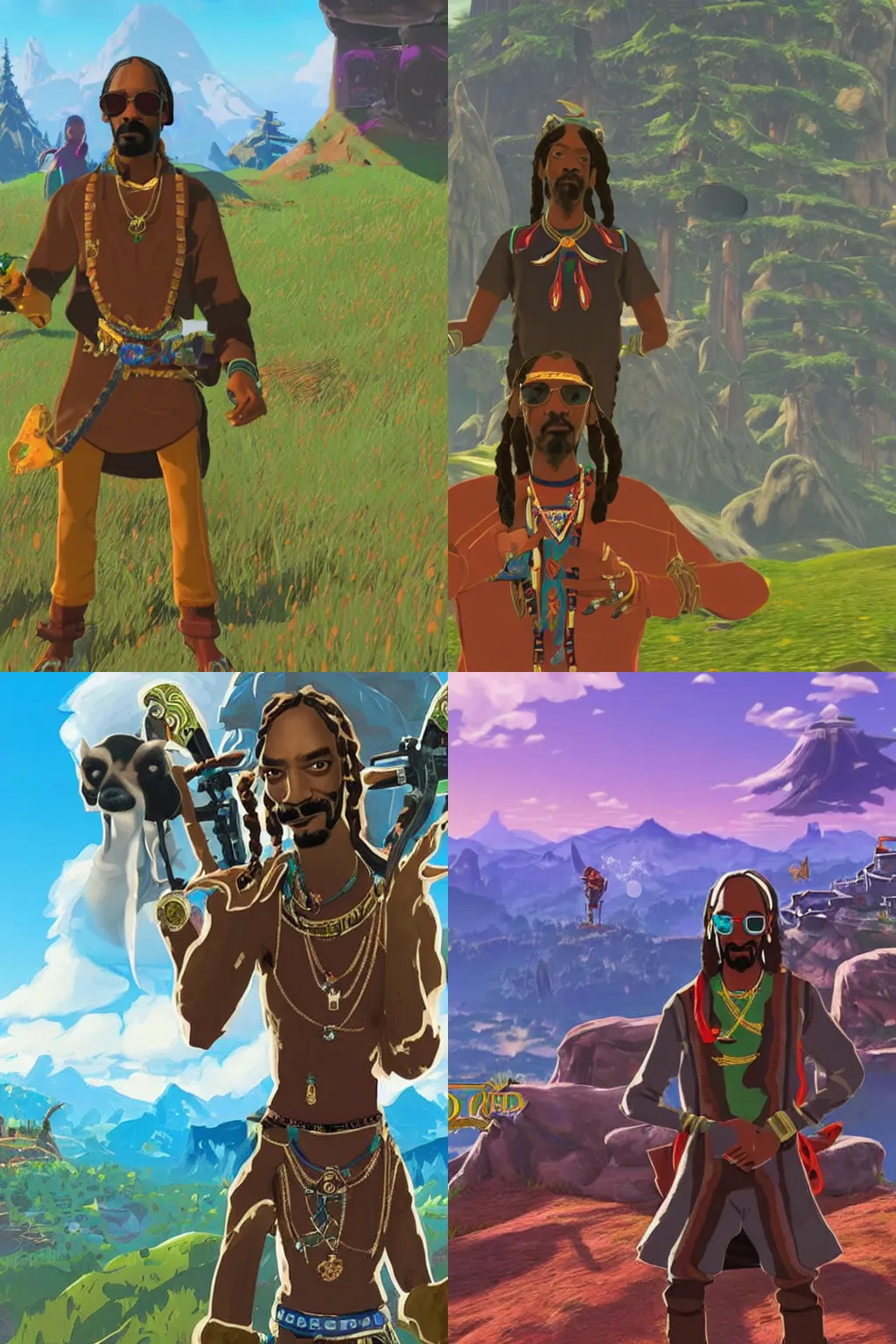 Prompt: snoop dogg in breath of the wild